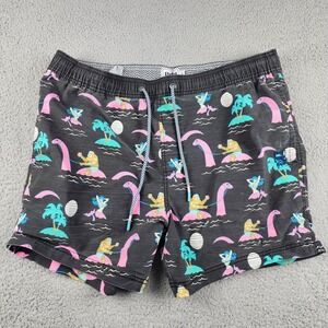 Party Pants Board Shorts Mens XL 36 Swim Trunks Mermaid Dolphin Palm Tree Surf